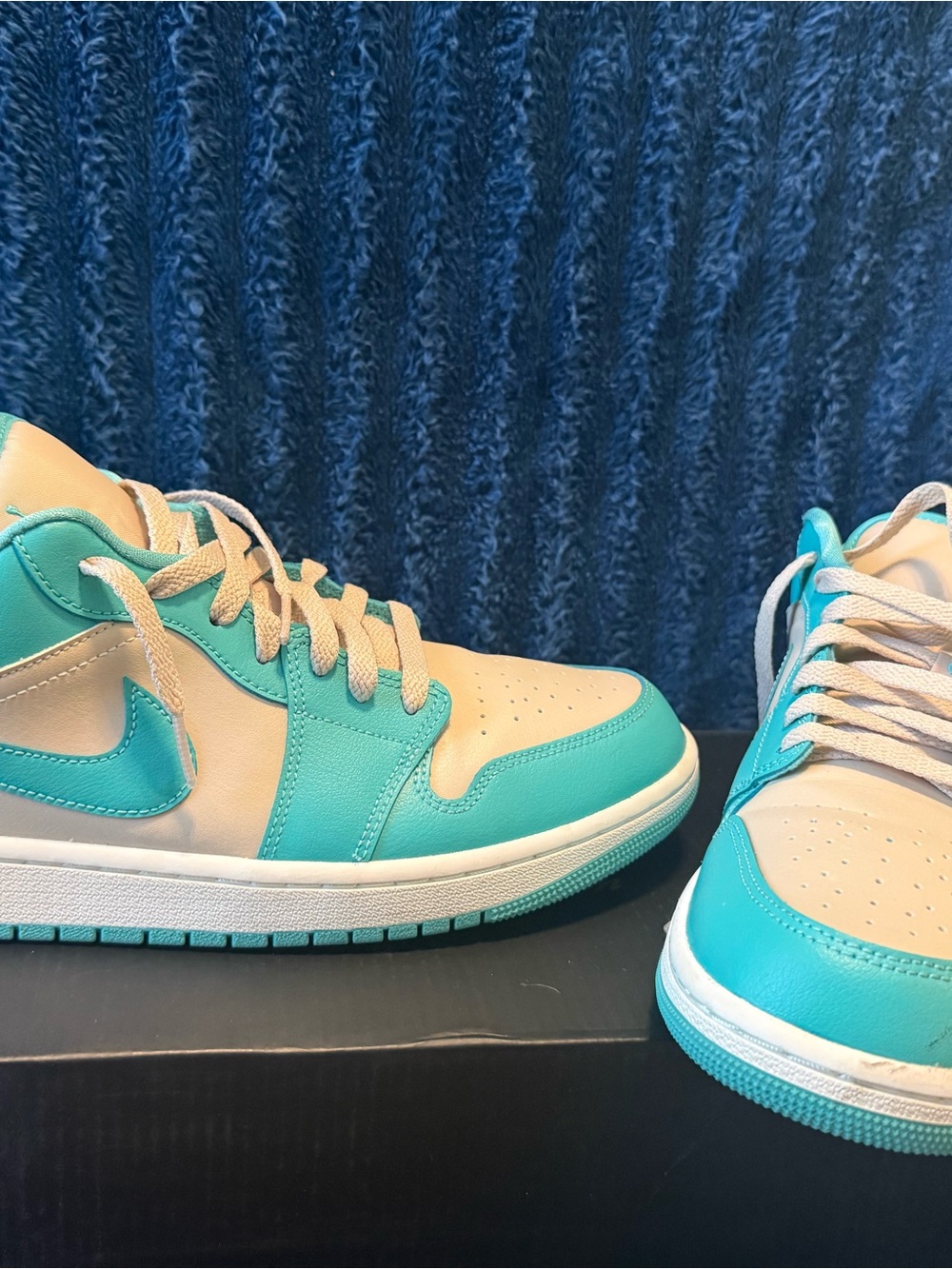 Jordan Low-Top Sneakers in Teal and White